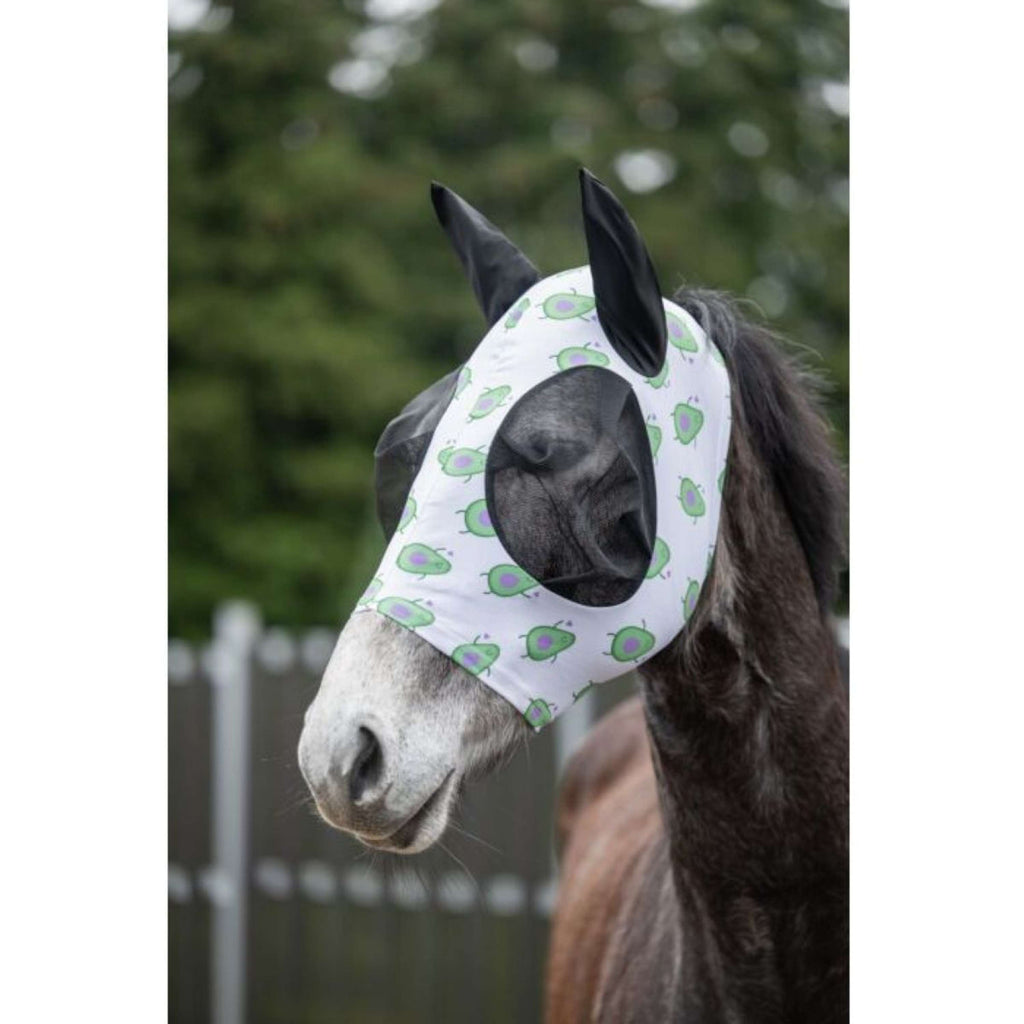 HKM Fliegenmaske Avocado Weiß/Lila