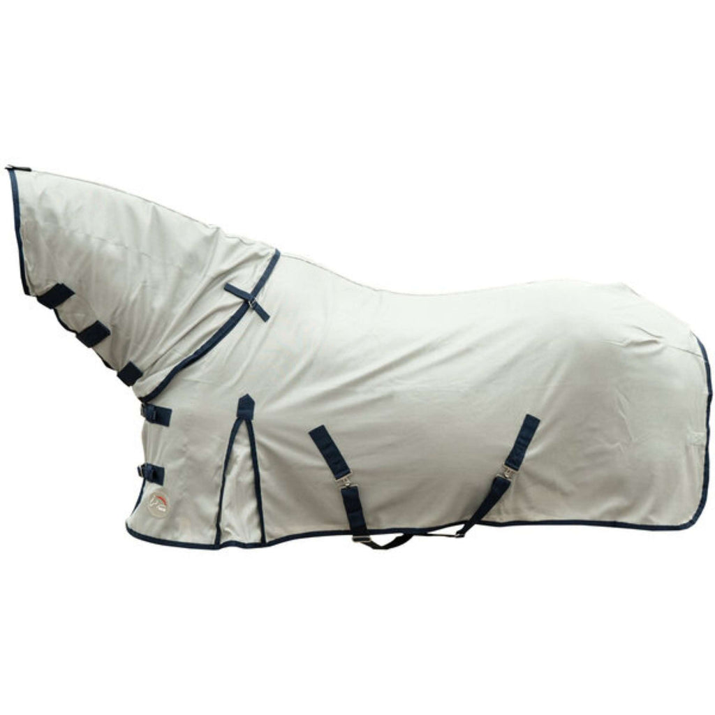 HKM Fliegendecke Rain II Abnehmbarer Hals Grau