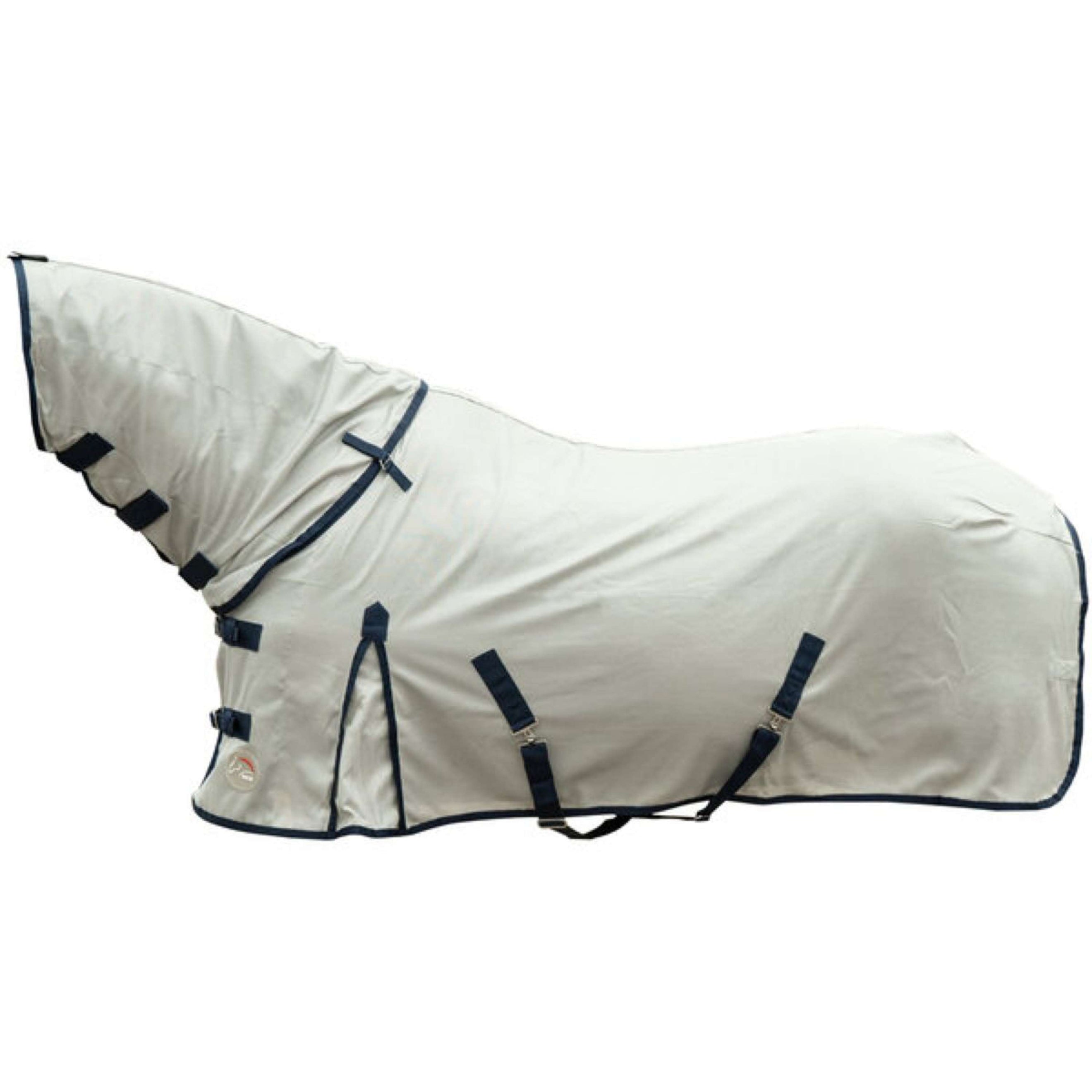 HKM Fliegendecke Rain II Abnehmbarer Hals Grau