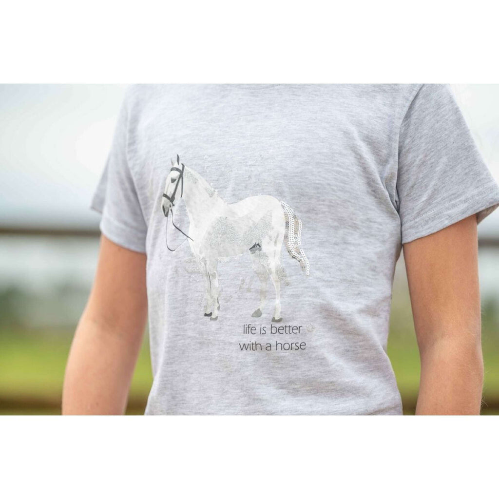 HKM T-Shirt Sparkle Grau Meliert