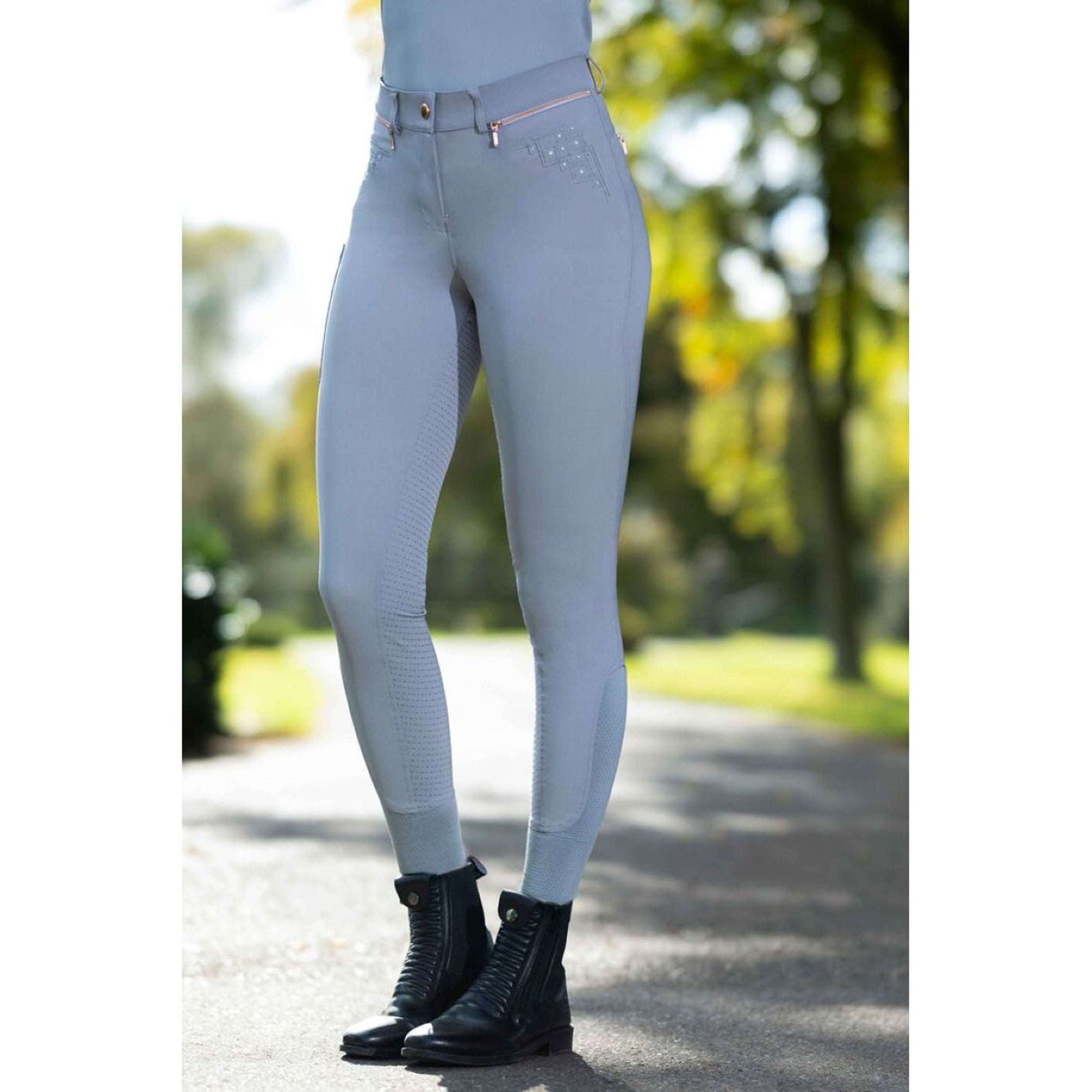 HKM Reithose Rosegold Sparkle Full Grip Grau/Roségold HKM Reithose Rosegold Sparkle Full Grip Grau/Roségold