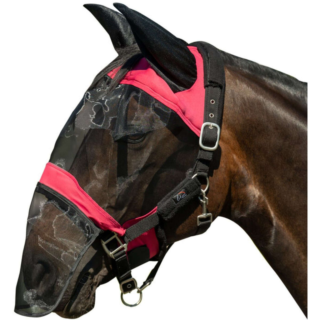 HKM Fliegenmaske Premium Mit Nüsternschutz Magenta