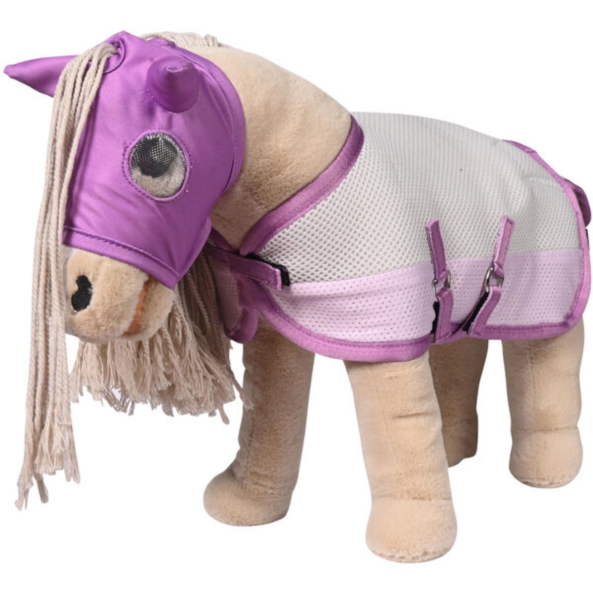 HKM Fliegenmaske Cuddle Horse Hellrosa