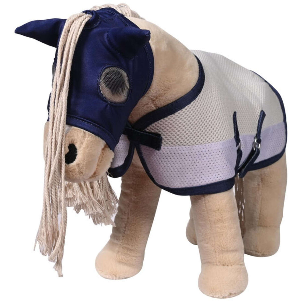 HKM Fliegenmaske Cuddle Horse Grau/Blau