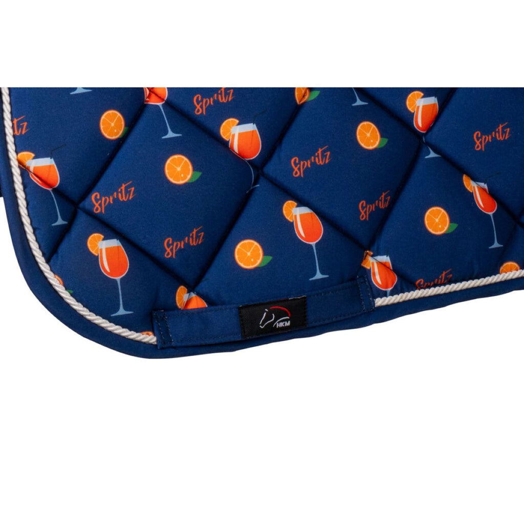 HKM Schabracke Splash Dressur Dunkelblau/Orange