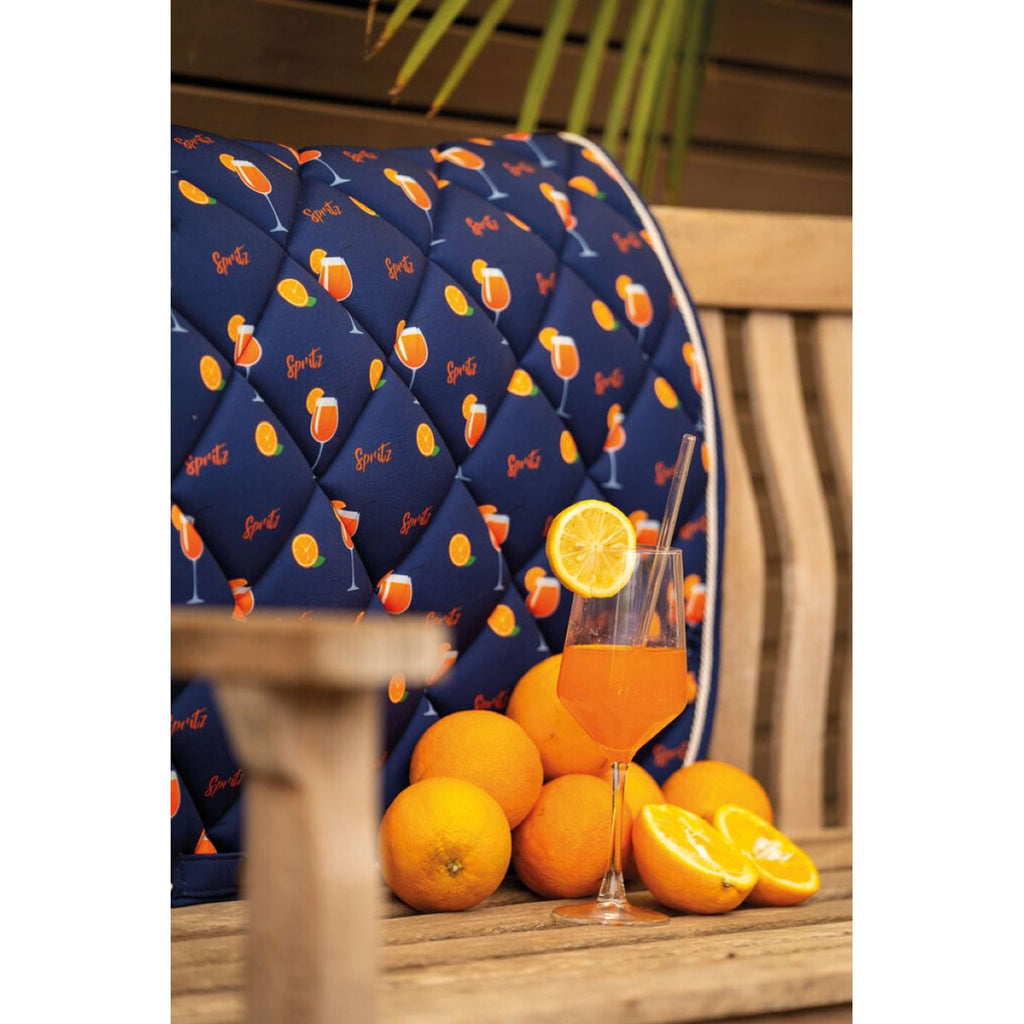 HKM Schabracke Splash Dressur Dunkelblau/Orange