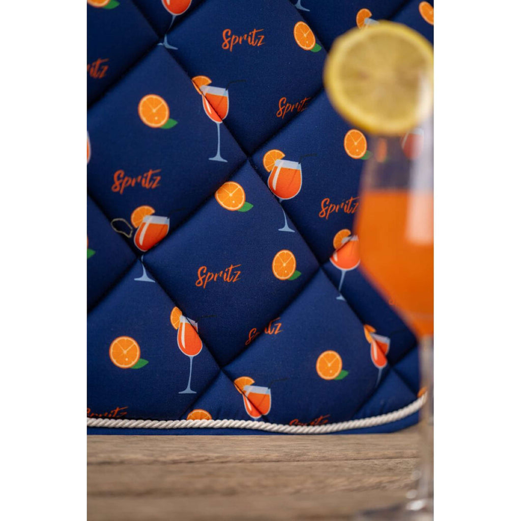 HKM Schabracke Splash Dressur Dunkelblau/Orange