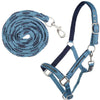 HKM Halfterset Crystal, weich unterlegt Petrol Navy