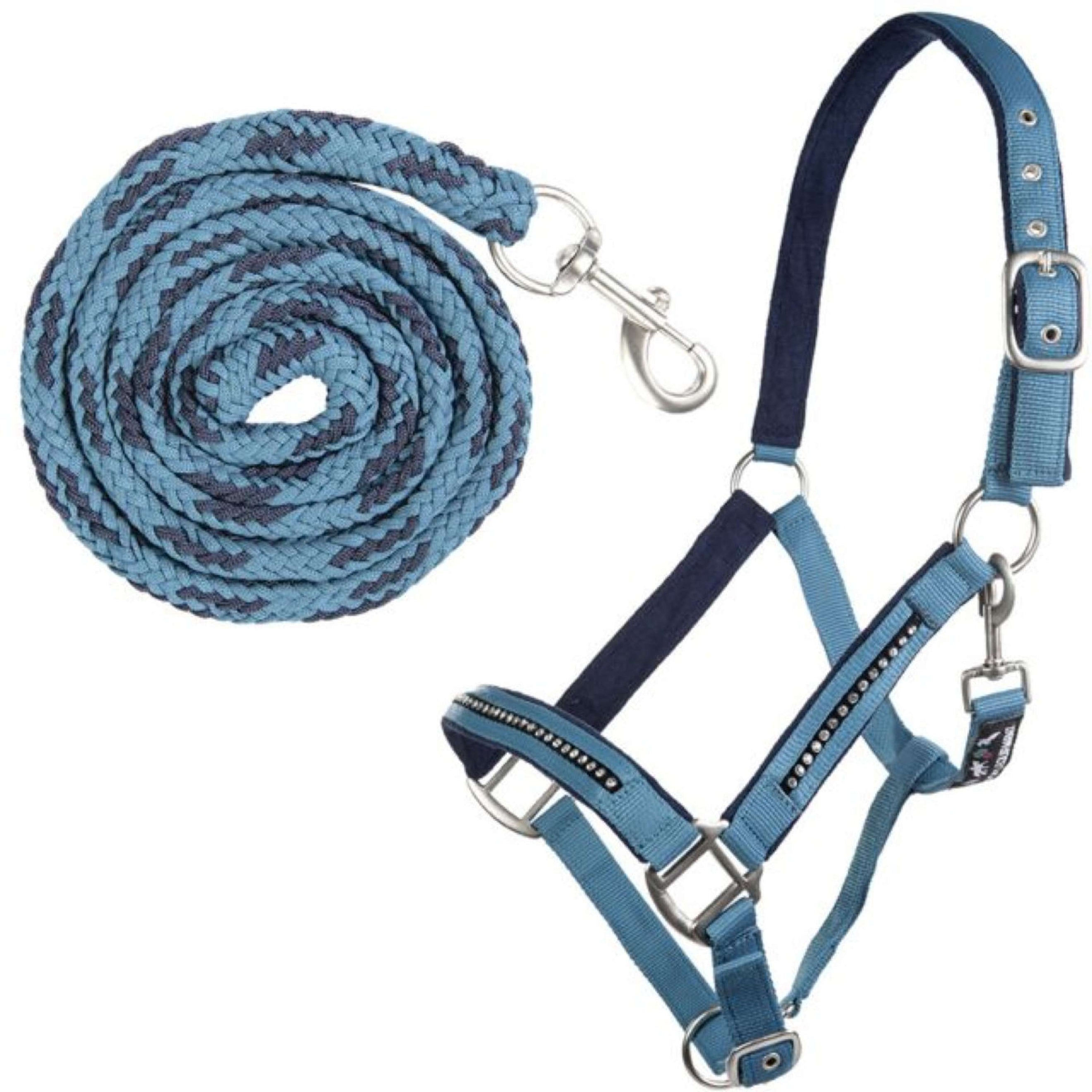 HKM Halfterset Crystal, weich unterlegt Petrol Navy HKM Halfterset Crystal, weich unterlegt Petrol Navy