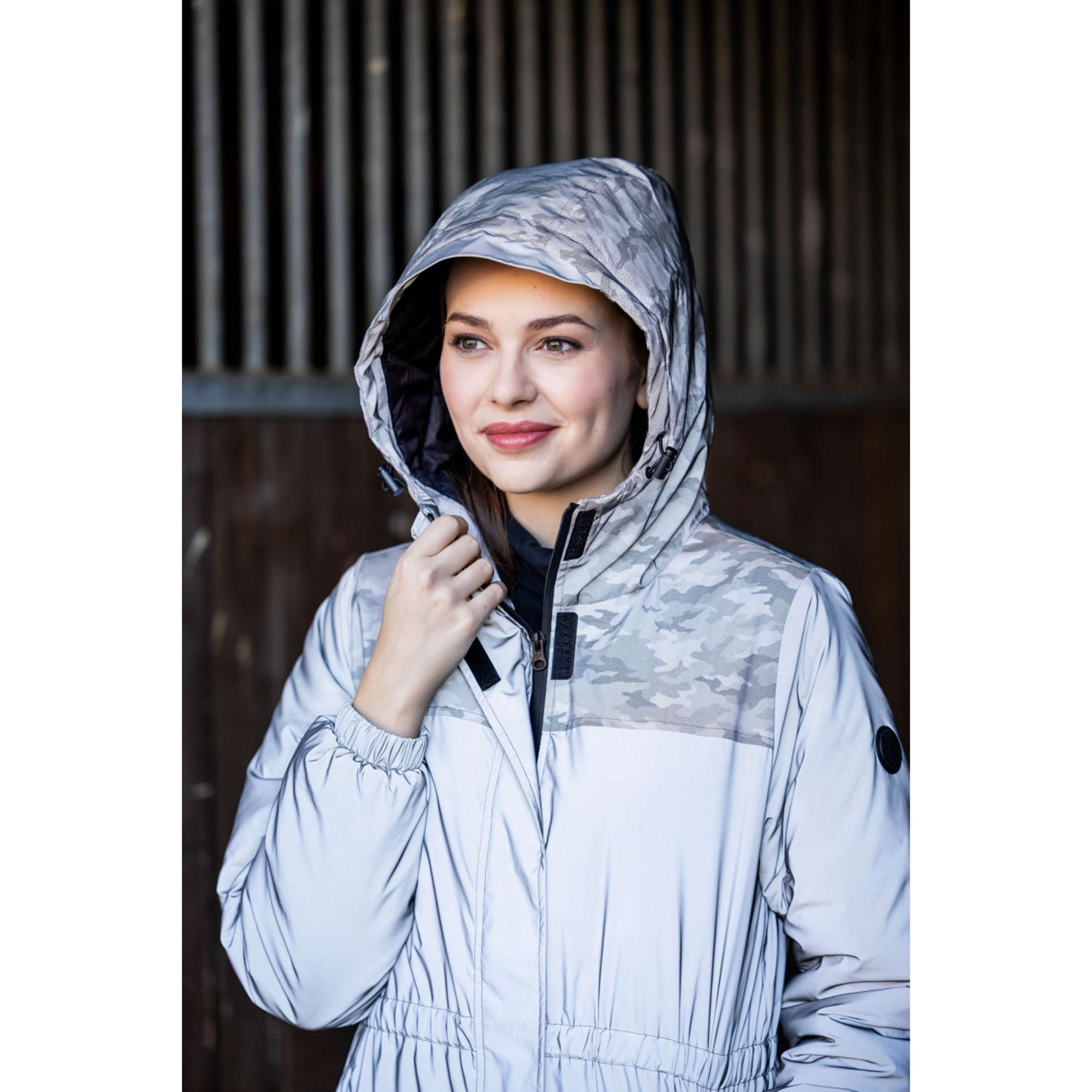 HKM Lange Regenjacke Washington Grau/Silber