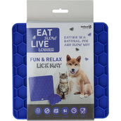 Eat Slow Live Longer Lick Mat Relax Blau