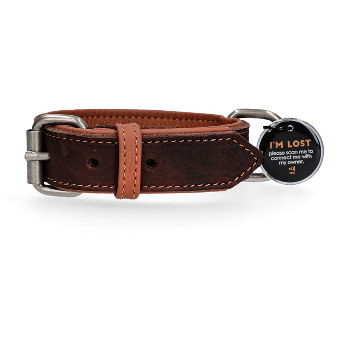 Spotted Pro! Hundehalsband Leder Braun