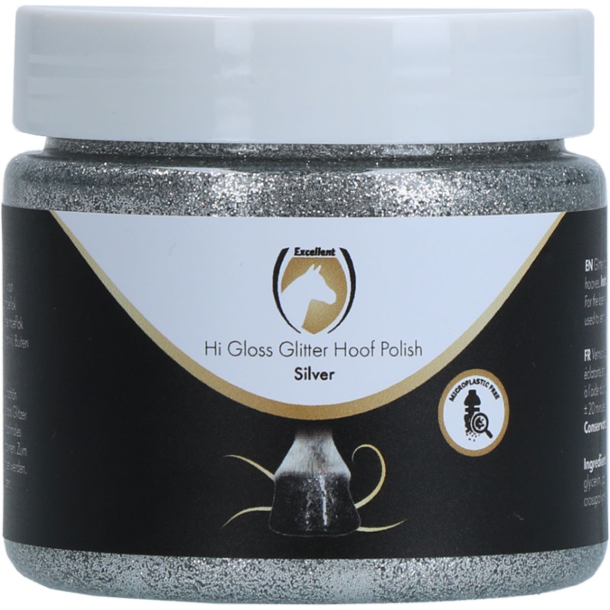 Excellent Huflack Hi Gloss Glitter Silber