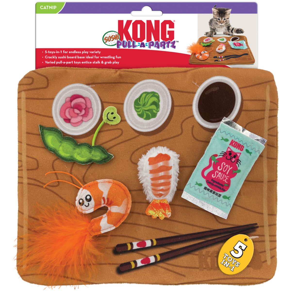 KONG Denkspielzeug Pull-A-Partz Sushi