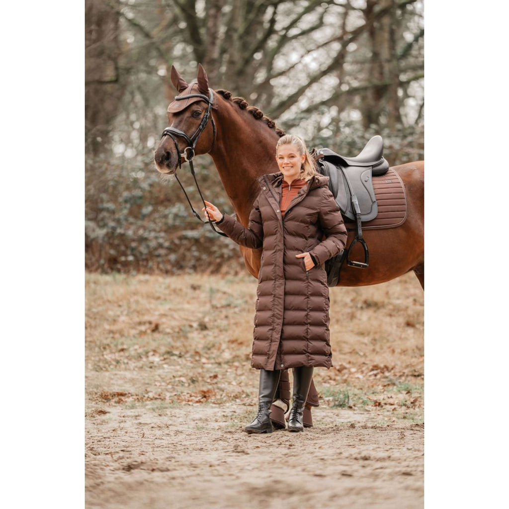 EQPRO Langer Steppmantel Eloise Schokolade
