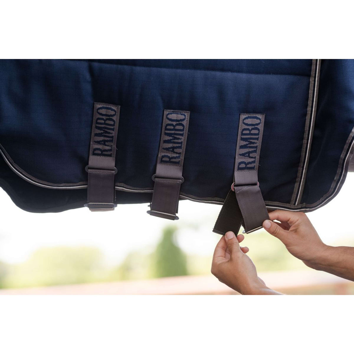 Rambo Optimo Stalldecke Plus 200g Navy/Thunderstorm Grey/Silver