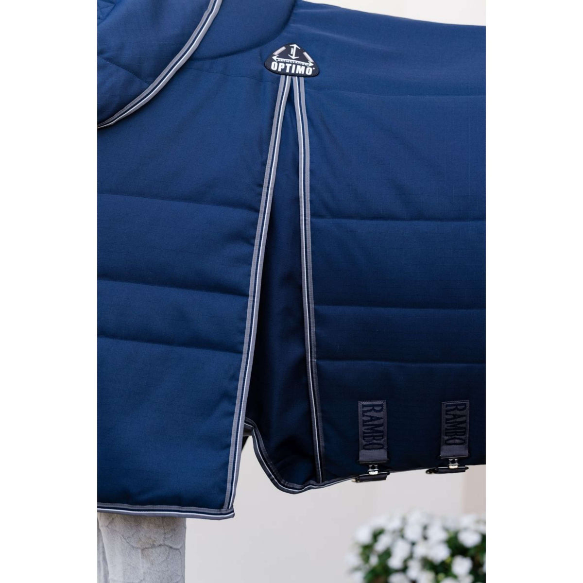 Rambo Optimo Stalldecke Plus 200g Navy/Thunderstorm Grey/Silver
