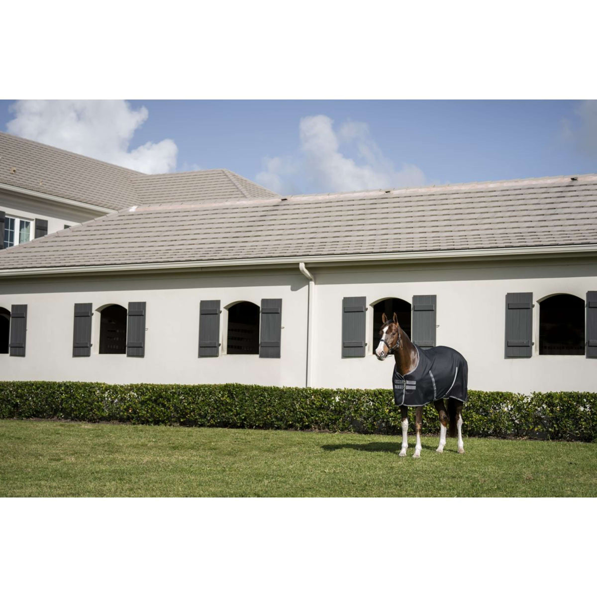 Rambo Stable Sheet Black/Thunderstorm Grey/Silver