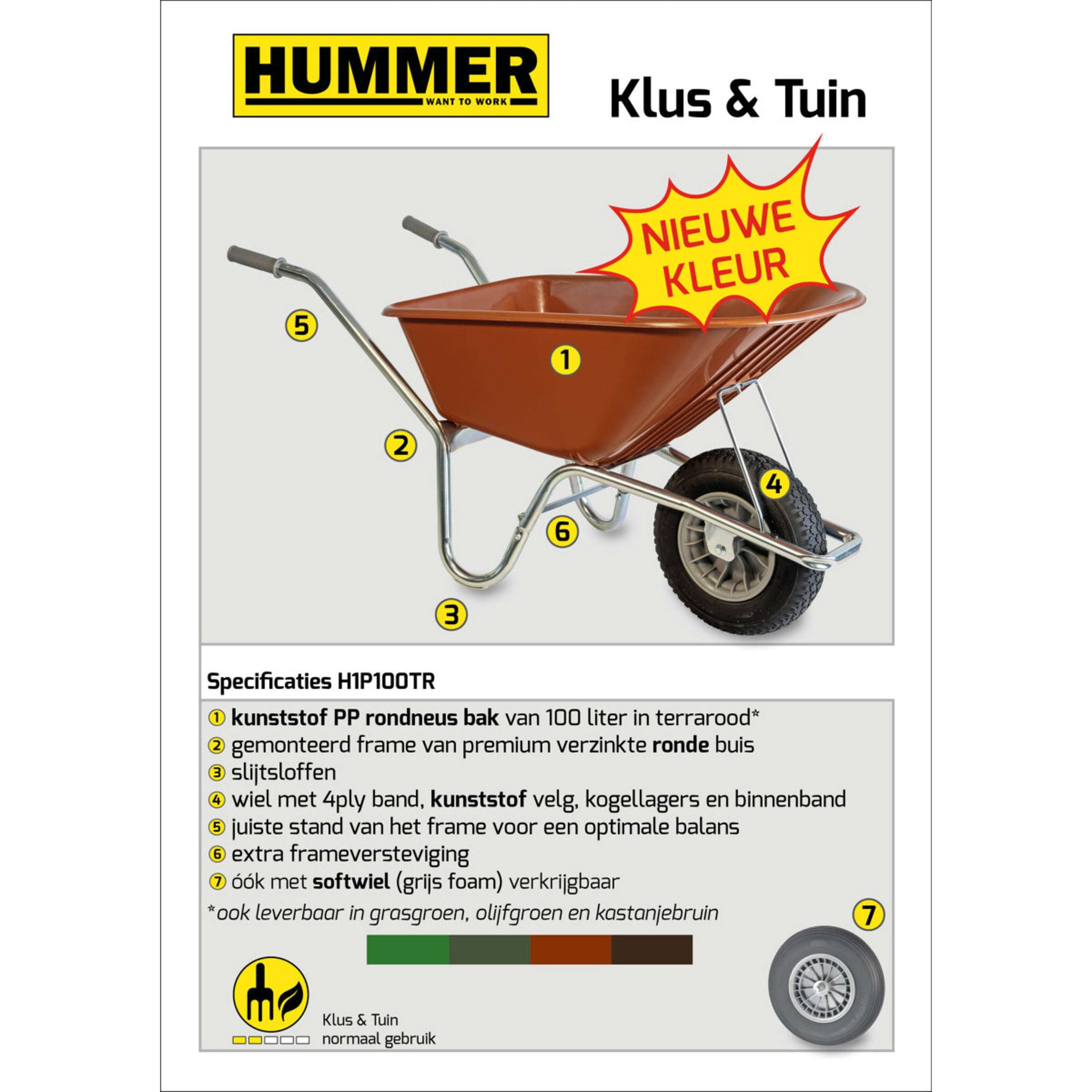 Hummer Schubkarren Weiches Rad Terra Rot Hummer Schubkarren Weiches Rad Terra Rot