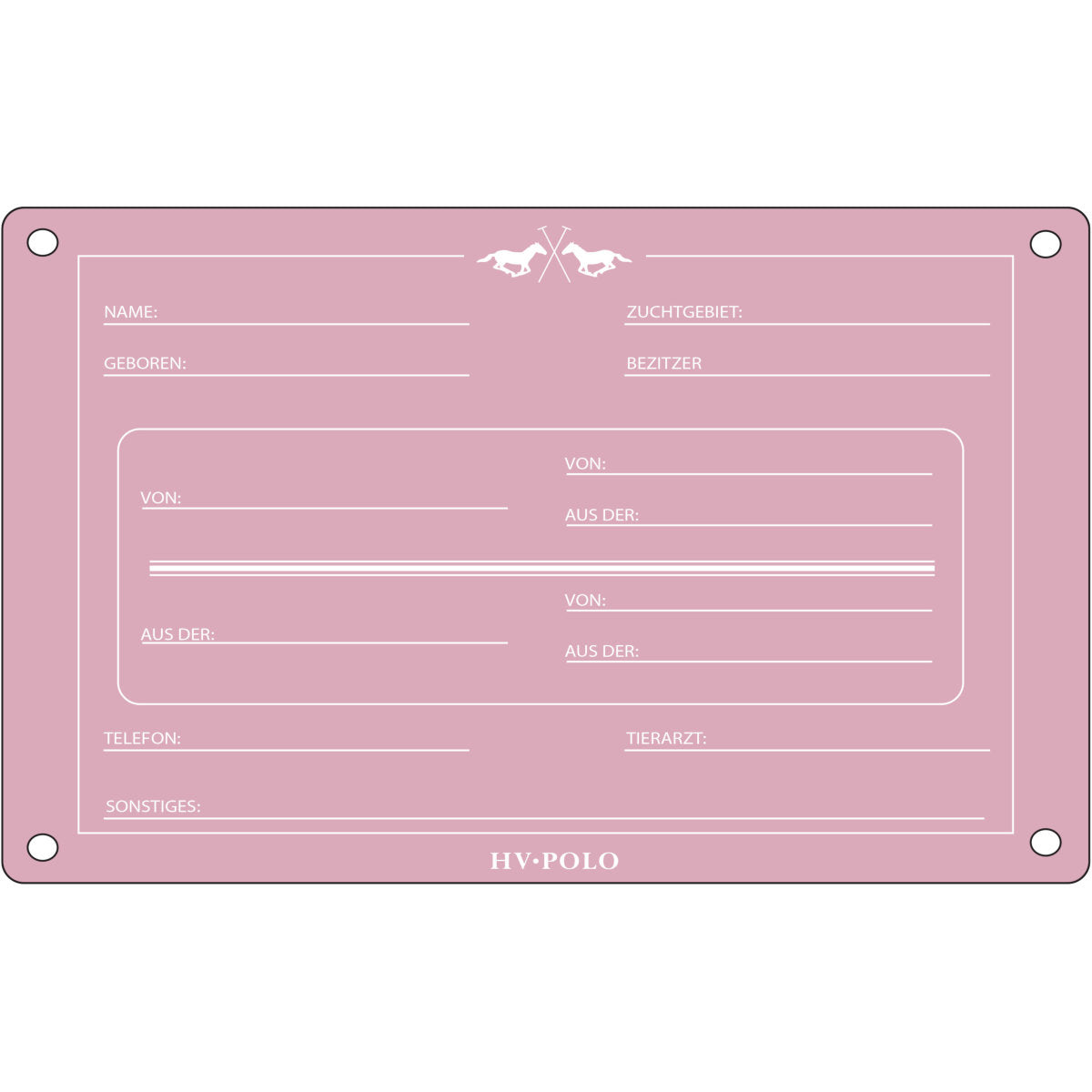 HV Polo Boxenschild HVPPolo Englisch Pretty Pink