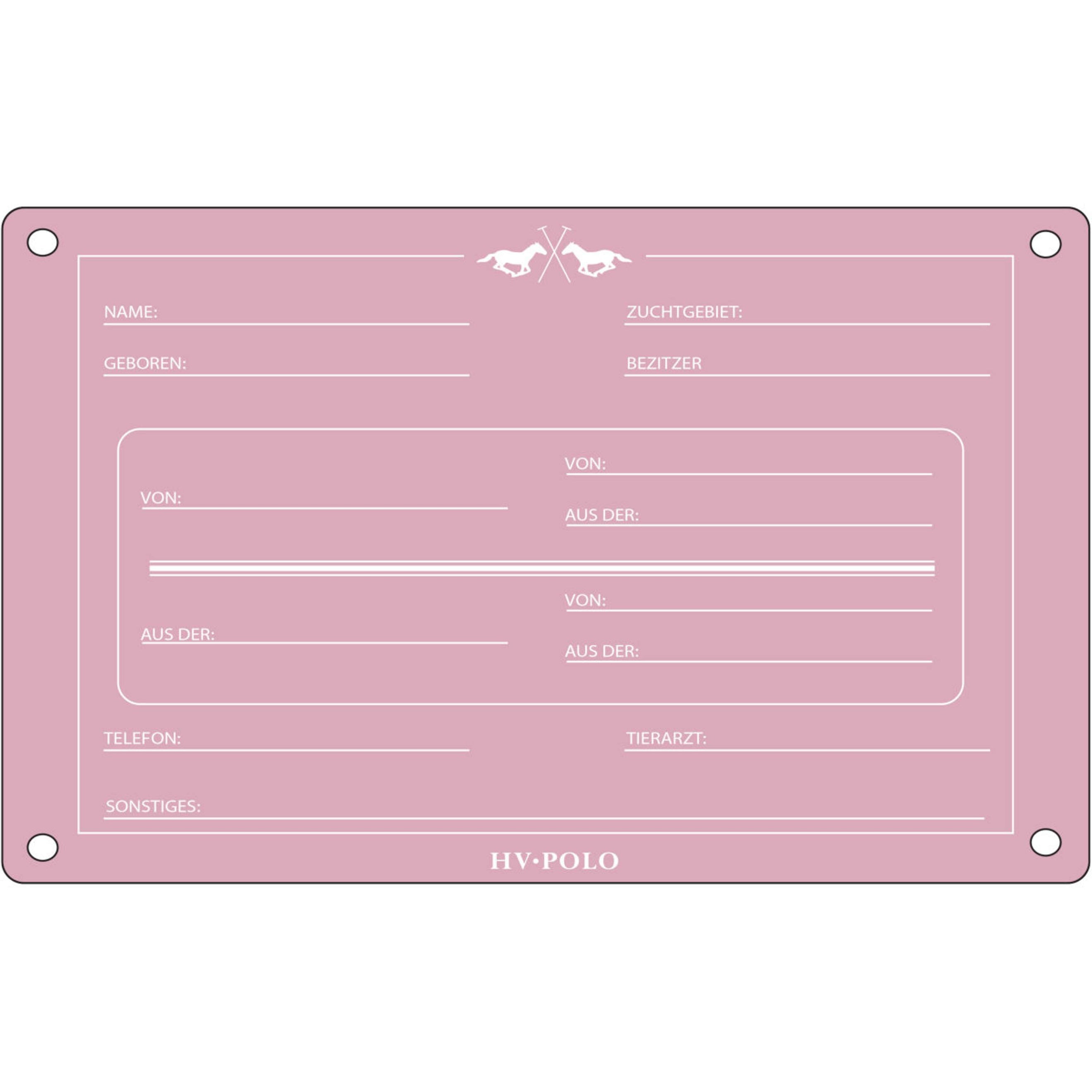 HV Polo Boxenschild HVPPolo Englisch Pretty Pink