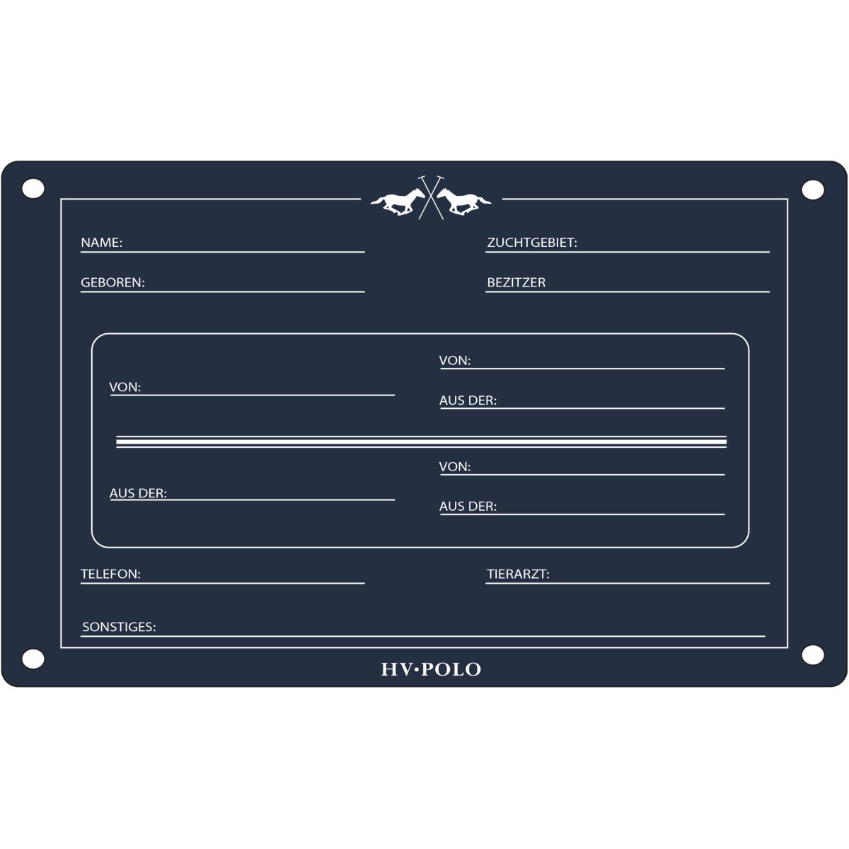 HV Polo Boxenschild HVPPolo Englisch Navy