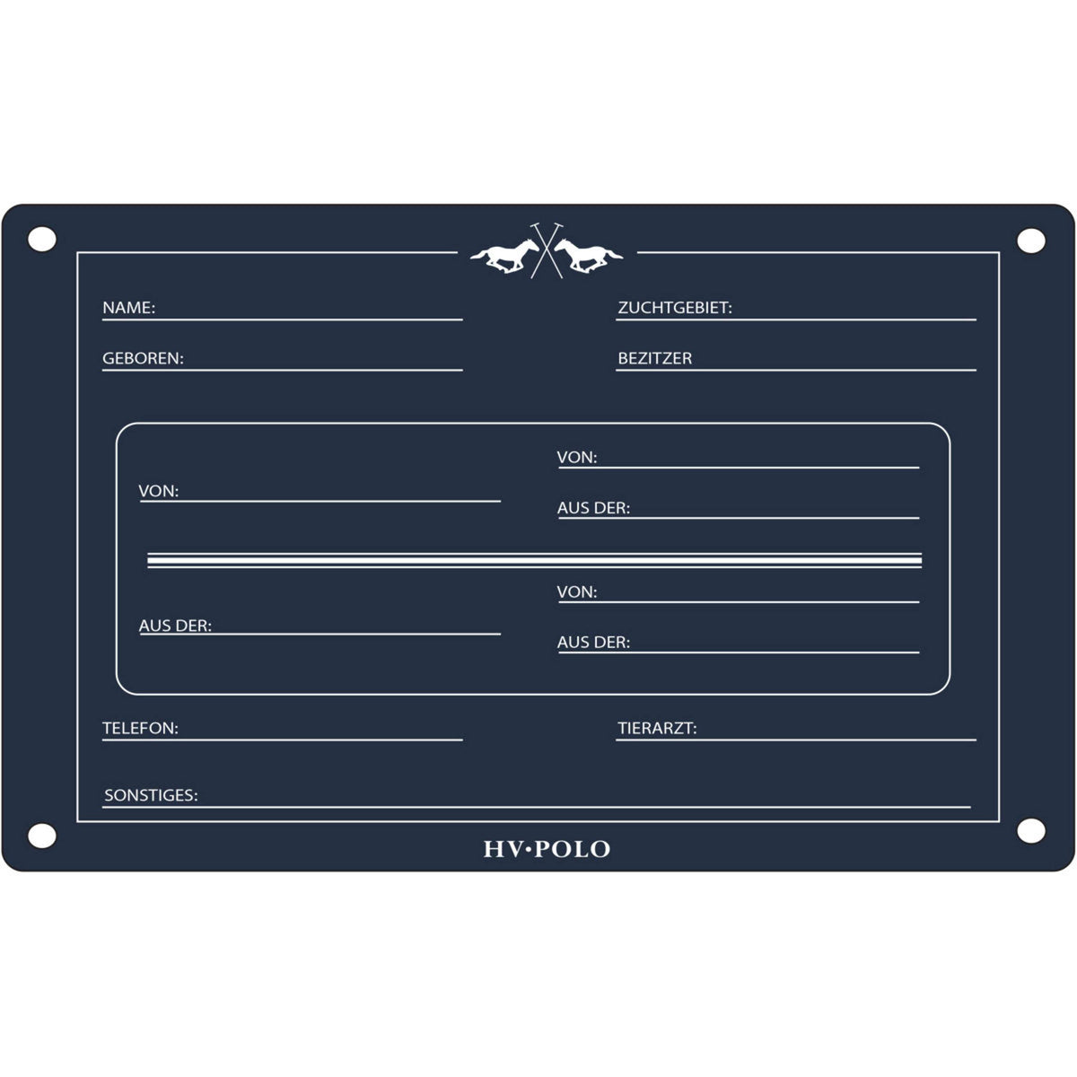 HV Polo Boxenschild HVPPolo Englisch Navy