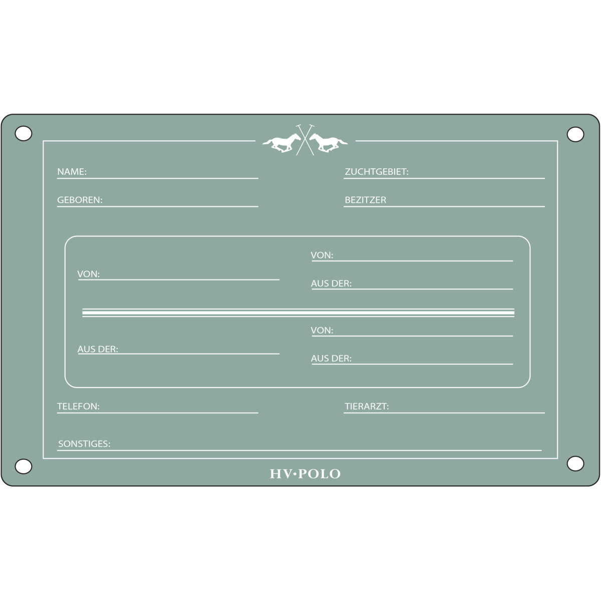 HV Polo Boxenschild HVPPolo Englisch Aqua Sky