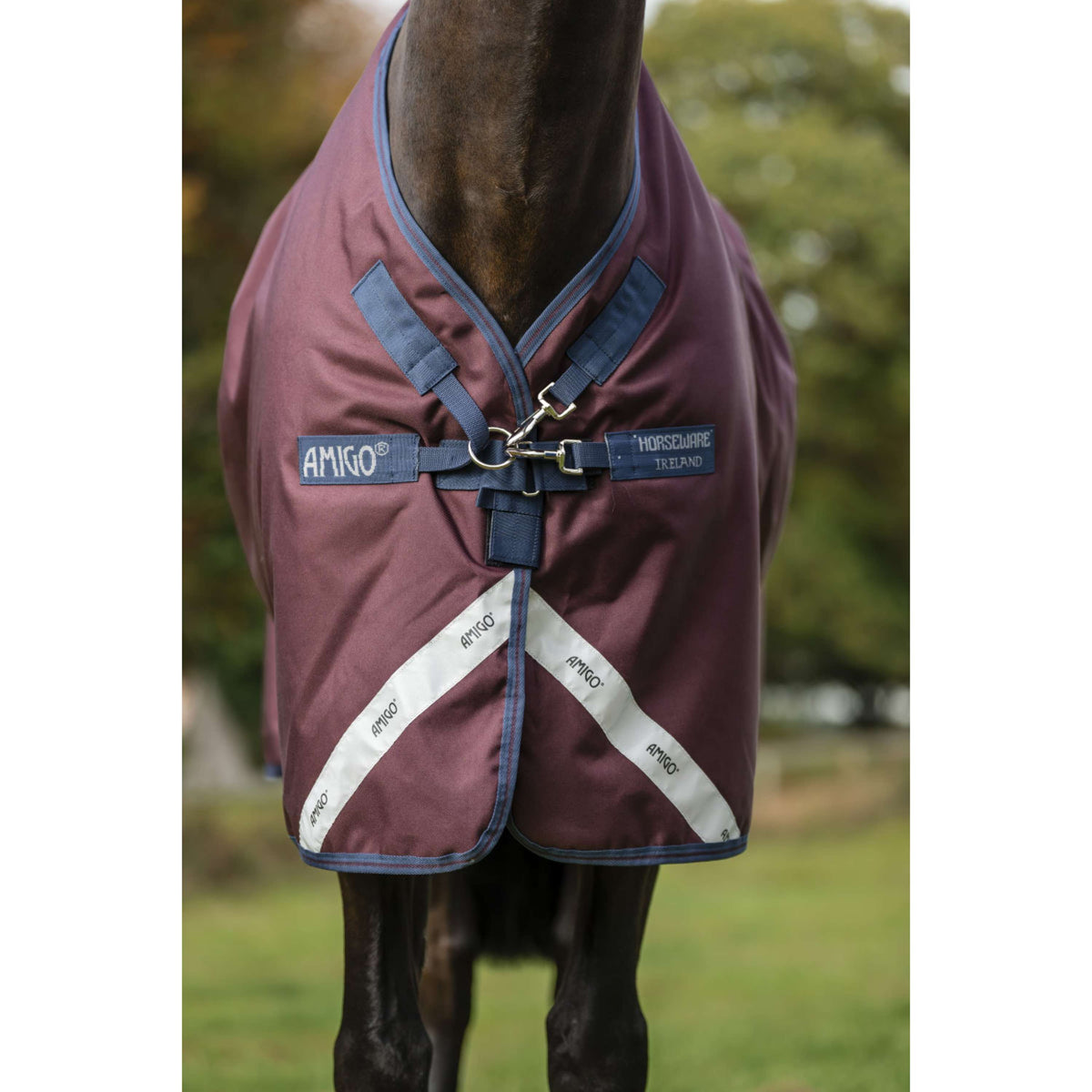 Amigo Turnout 1200D 250g Burgundy/Navy/Titanium Grey