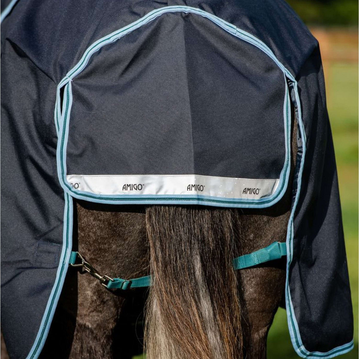 Amigo by Horseware Bravo 12 Plus Turnout Medium 250g Navy/Aqua