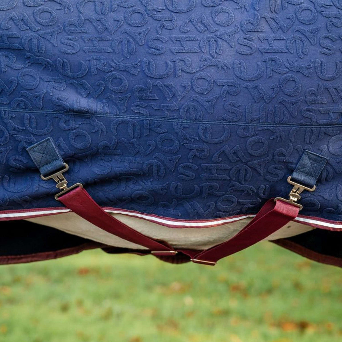 Horseware Embossed Jersey Cooler Navy/Burgund/Weiß