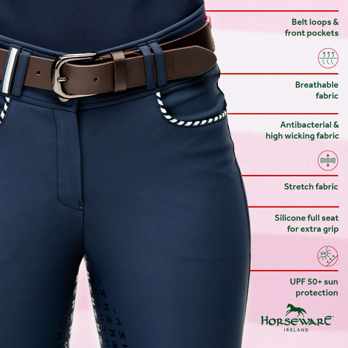Horseware Reithose Newmarket High Rise Full Seat Navy