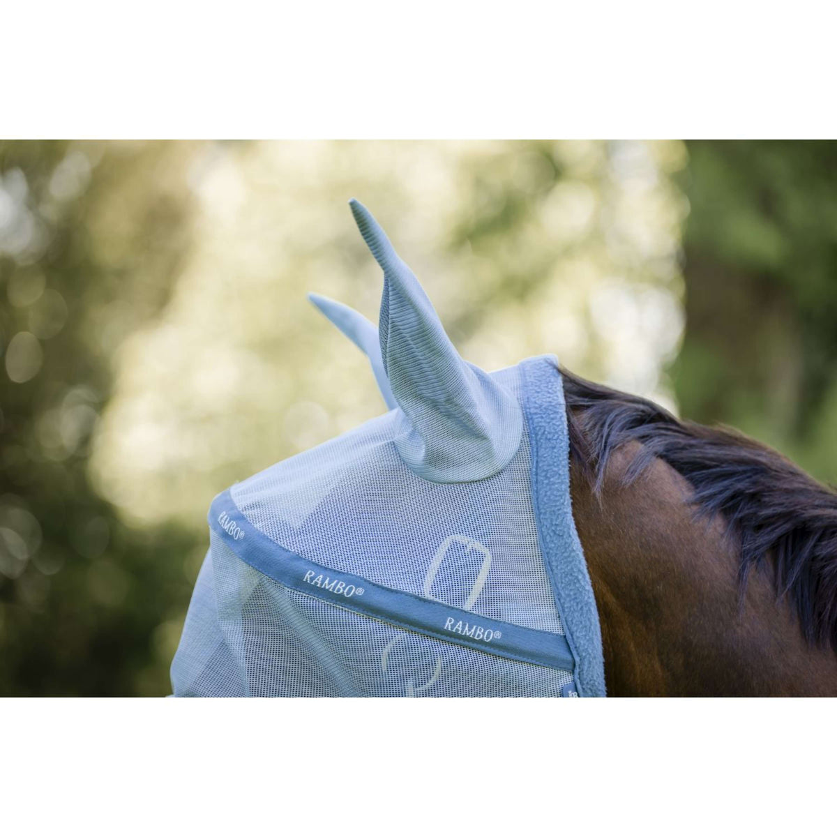 Rambo Fly Mask Heather Blue/Blue/Silver