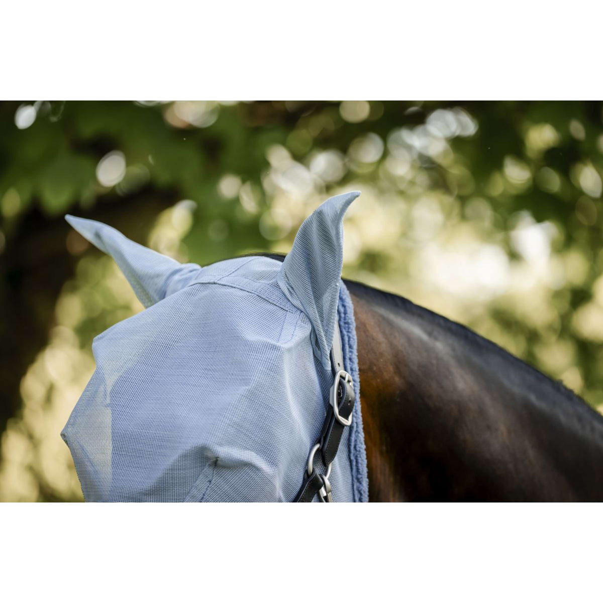 Amigo Fly Mask Heather Blue/Blue/Silver