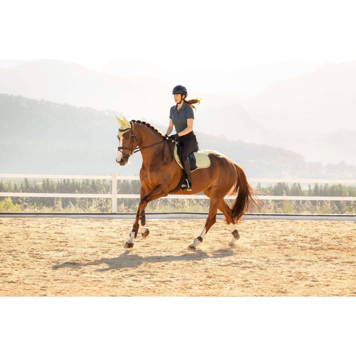 LeMieux Schabracke Suede Close Contact Square Springen Macaron