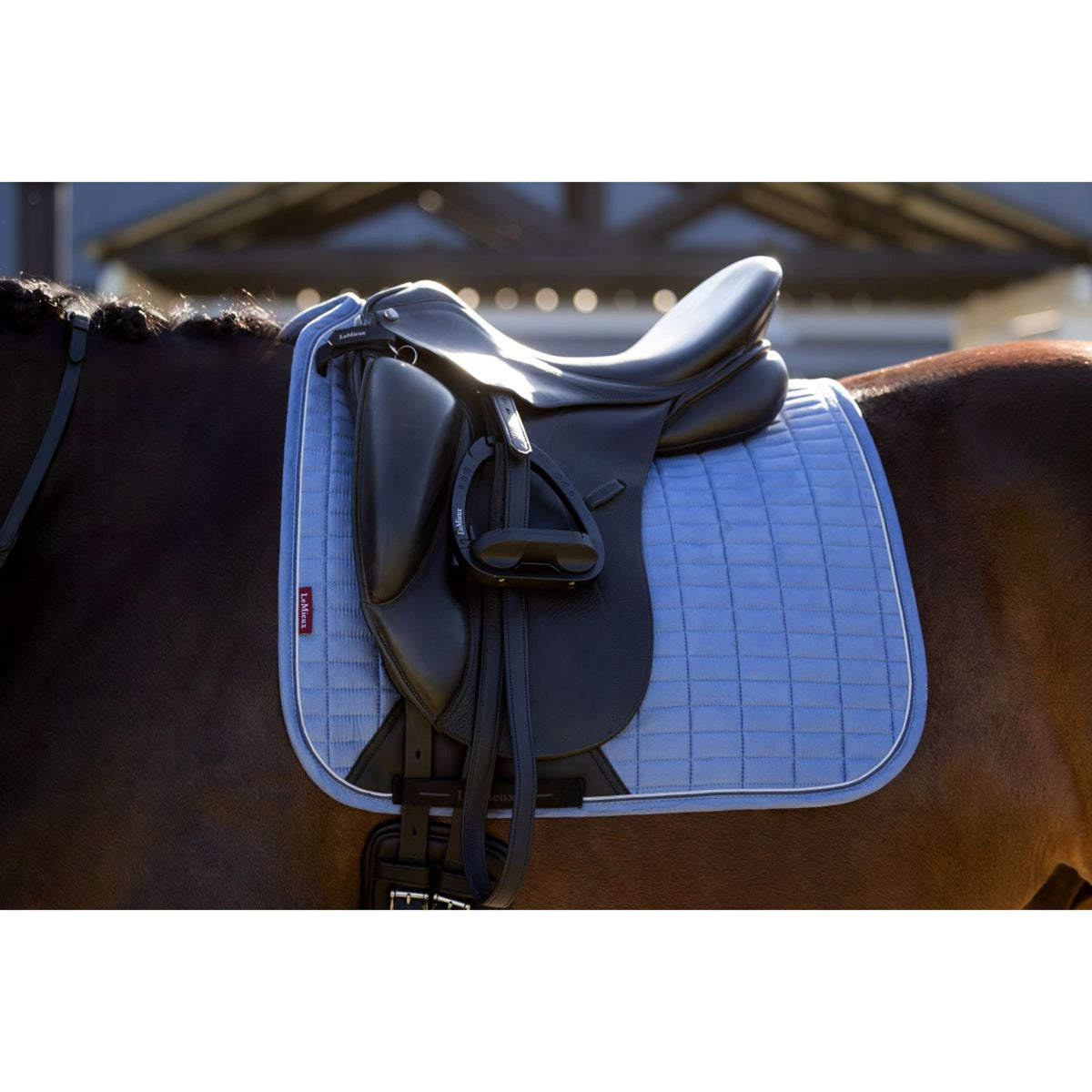LeMieux Schabracke Suede Square Dressur Powder Blue
