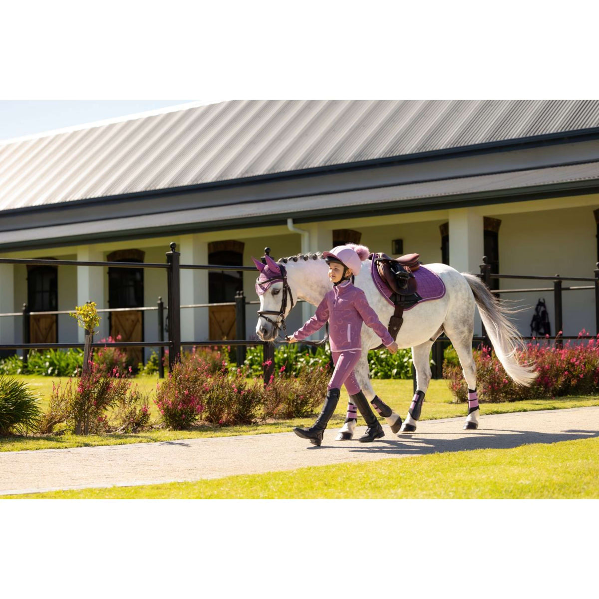 LeMieux Schabracke Mini Suede Close Contact Square Springen Mallow