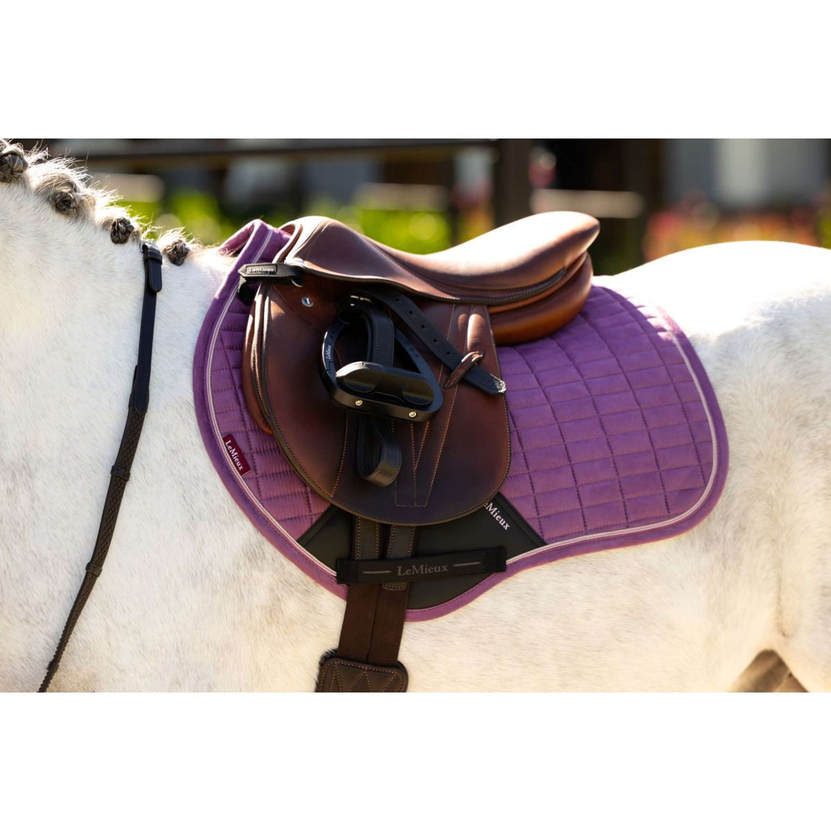 LeMieux Schabracke Mini Suede Close Contact Square Springen Mallow