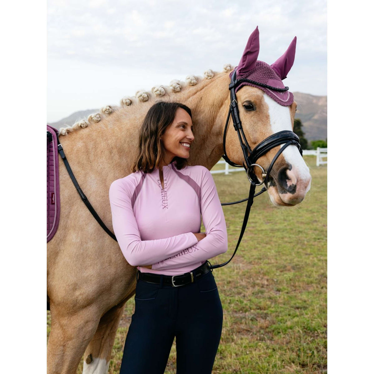 LeMieux Base Layer Philippa Mesh Lange Ärmel Fondant