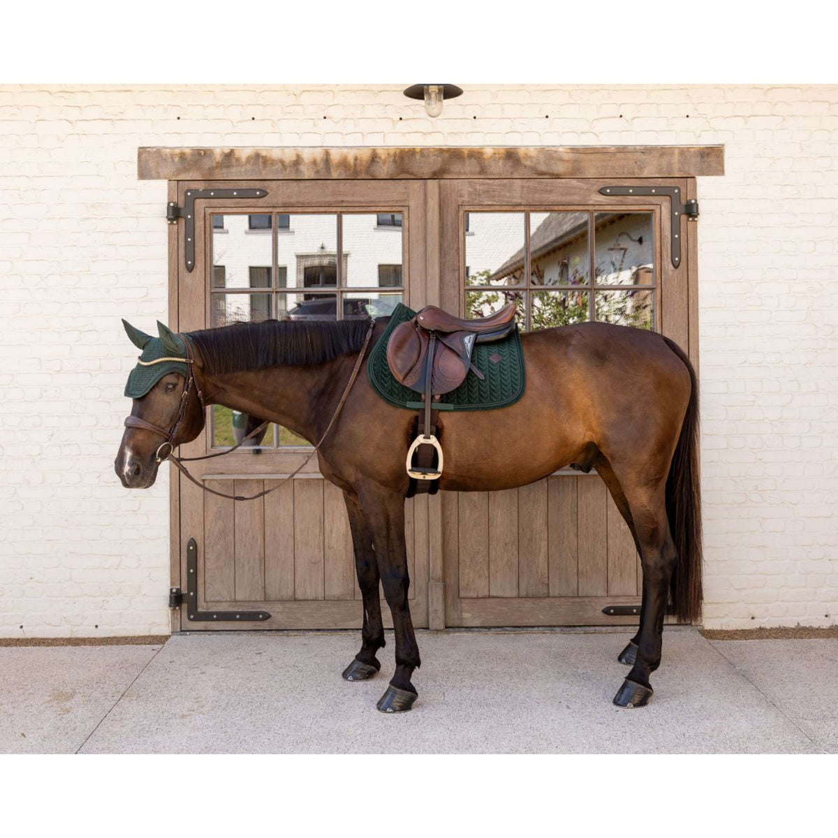 Kentucky Schabracke Velvet Mini Pearls Springen Pine Green