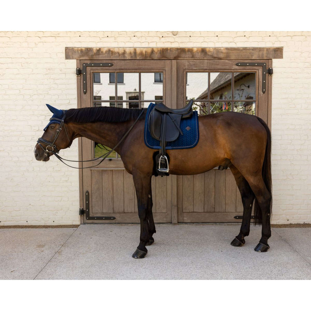 Kentucky Schabracke Velvet Mini Pearls Dressur Navy