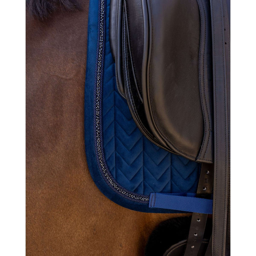 Kentucky Schabracke Velvet Mini Pearls Dressur Navy