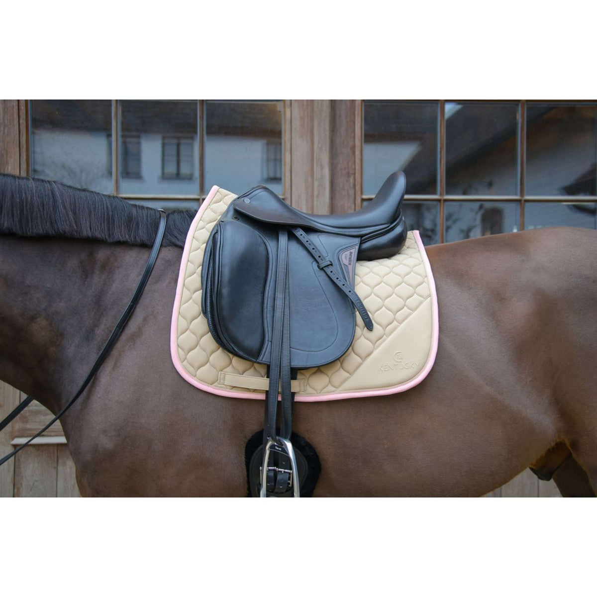 Kentucky Horsewear Schabracke Softshell Onion Quilt Dressur Beige/Altrosa