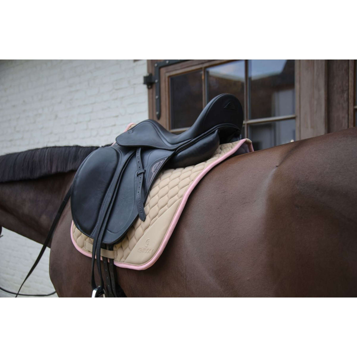Kentucky Horsewear Schabracke Softshell Onion Quilt Dressur Beige/Altrosa