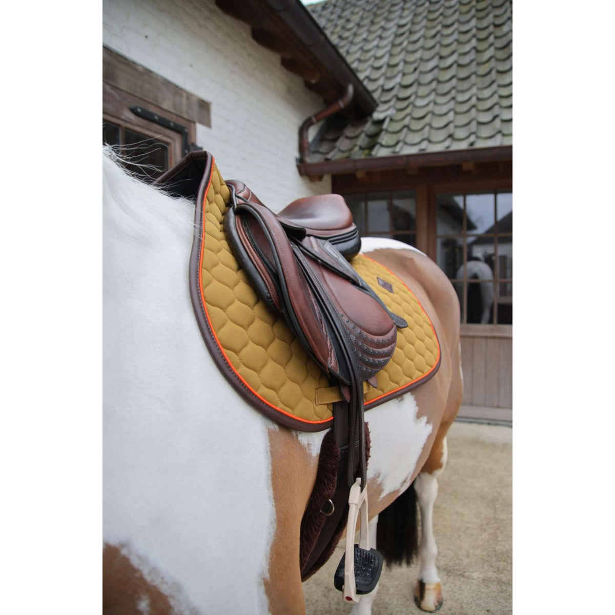 Kentucky Horsewear Schabracke Onion Quilt Leather Neon Springen Kaki