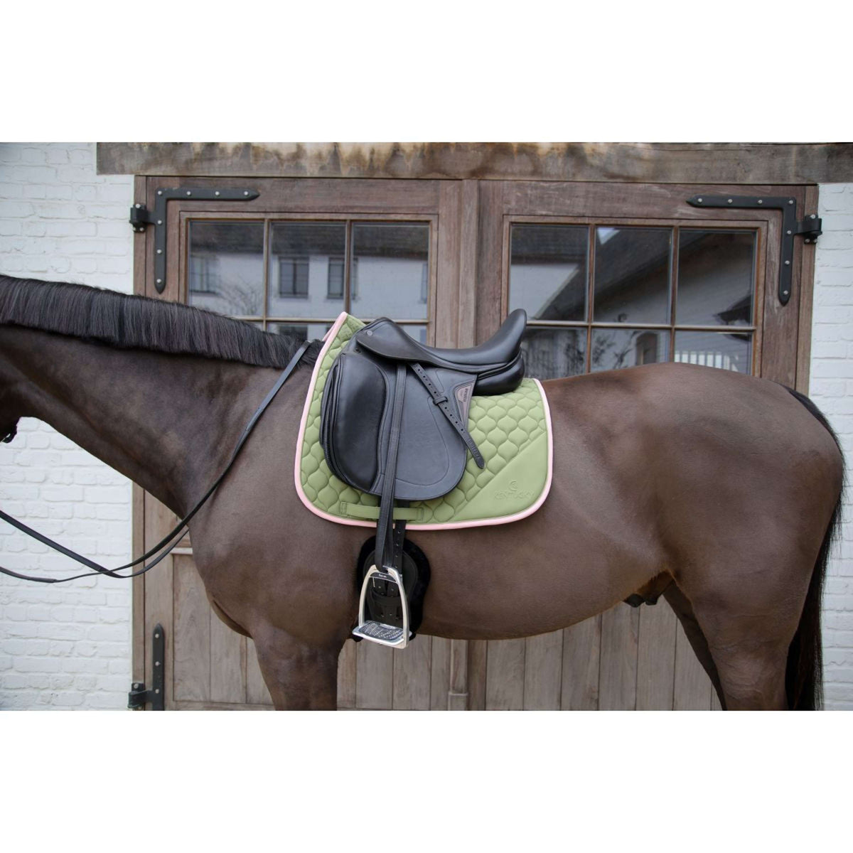 Kentucky Horsewear Schabracke Softshell Onion Quilt Dressur Khaki/Altrosa