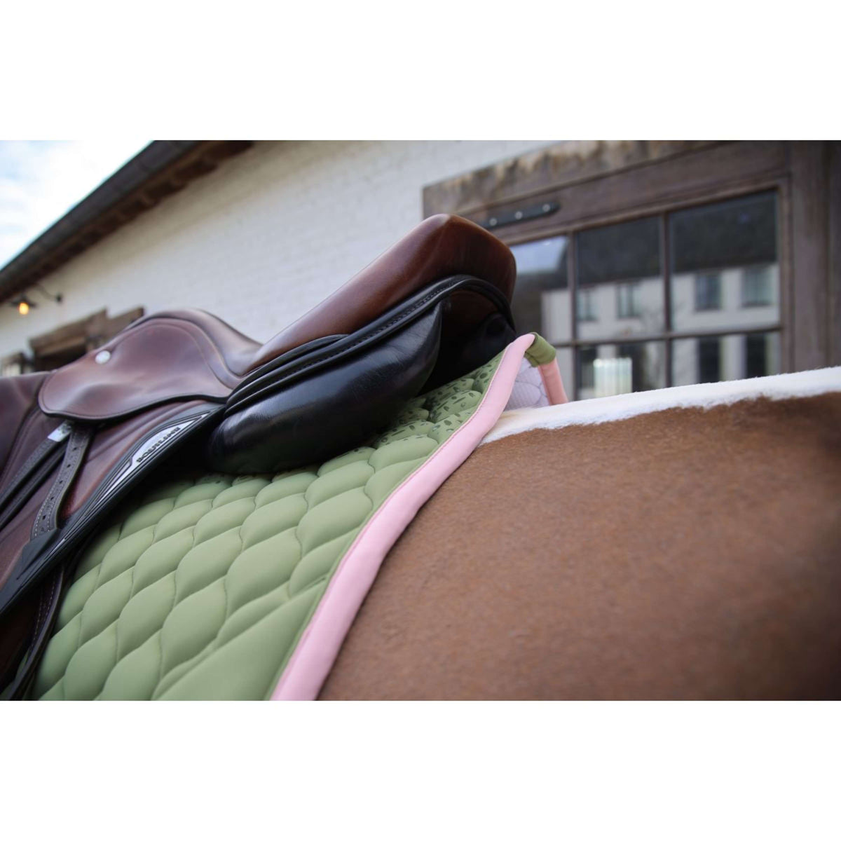 Kentucky Horsewear Schabracke Softshell Onion Quilt Springen Khaki/Altrosa