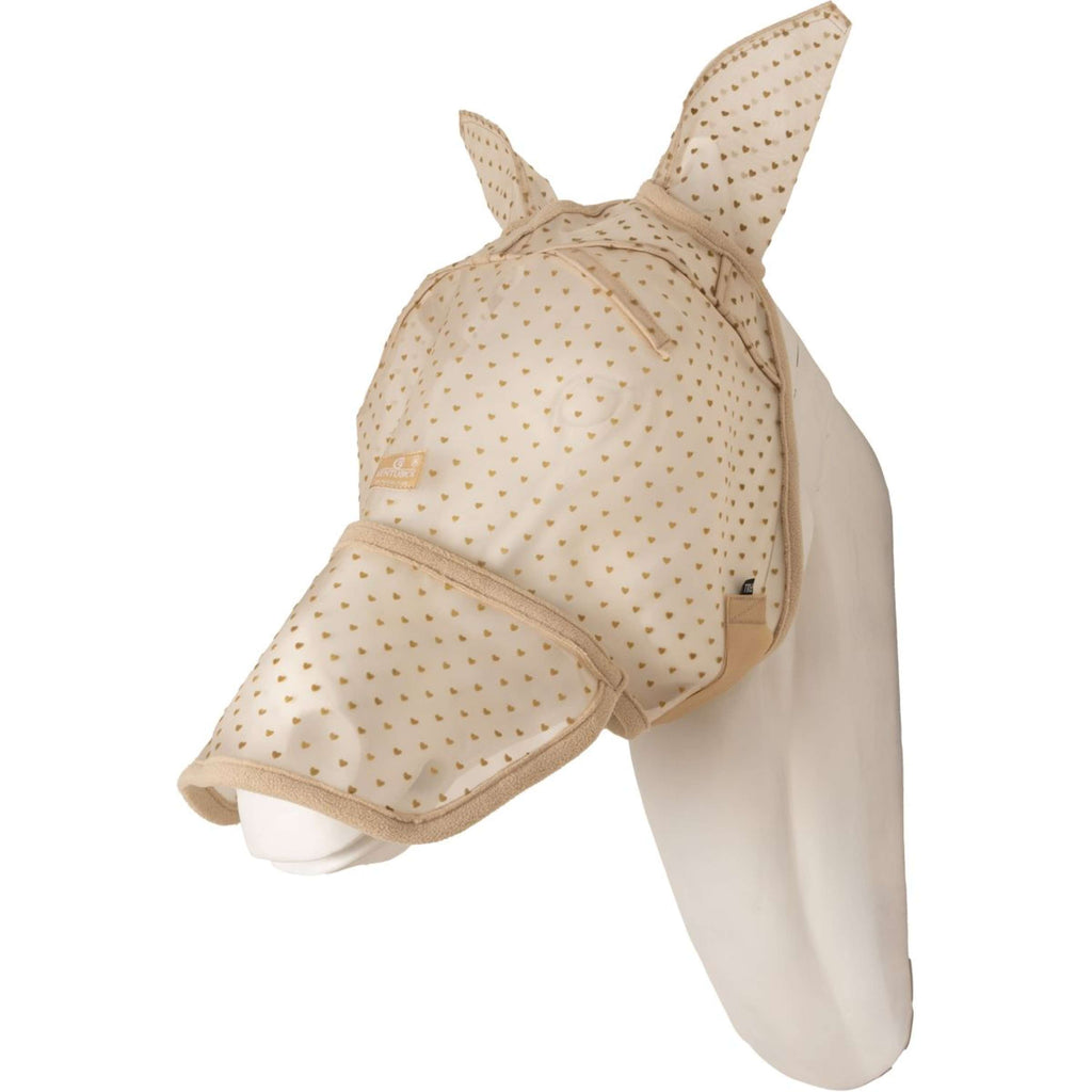 Kentucky Fliegenmaske Heart mit Ohren und Nase Beige
