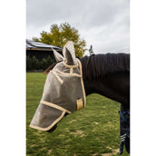 Kentucky Fliegenmaske Heart mit Ohren und Nase Beige