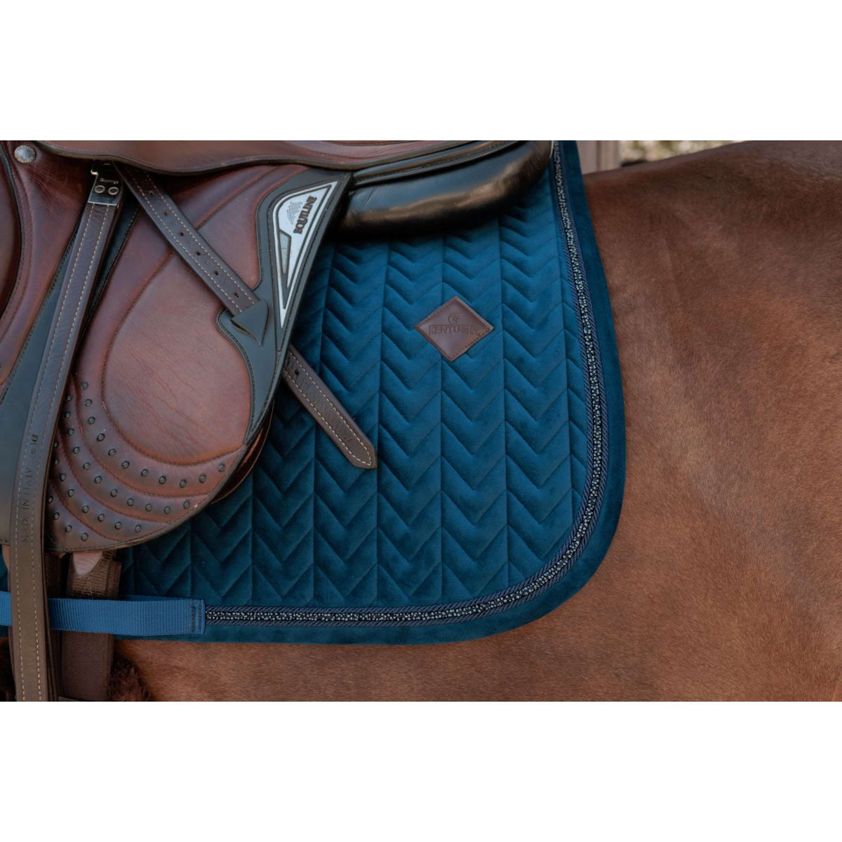 Kentucky Schabracke Velvet Mini Pearls Springen Navy